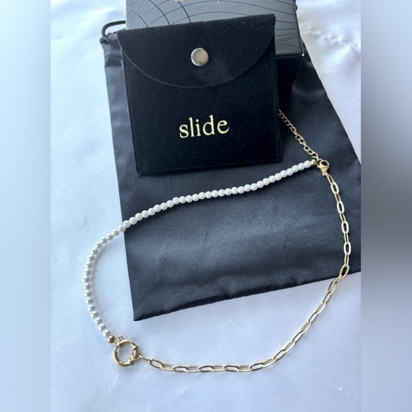 Slide Jewelry - 🔥NWOT 18k G Plating Stainless Stl Necklace Waterproof/Tarnish-Free faux pearls